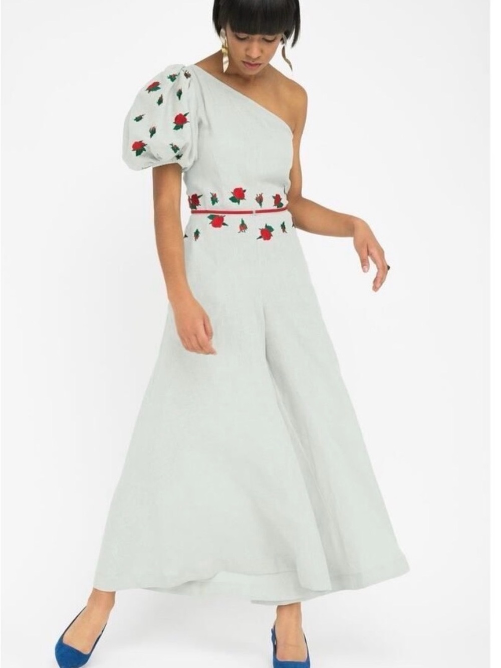 NWT Fanm Mon Datchna one shoulder embroidered jumpsuit - Picture 2 of 10